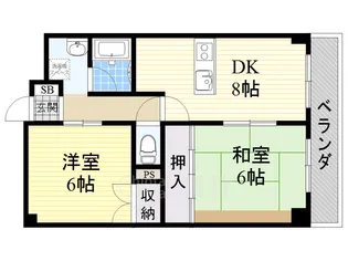 サン春日第2マンション【4階】の間取り