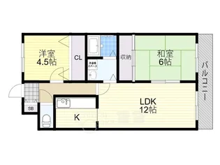 大阪府豊中市浜1丁目【マンション】の間取り