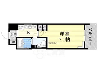 ミュプレ江坂(旧:ベルフェリーク江坂)【8階】の間取り