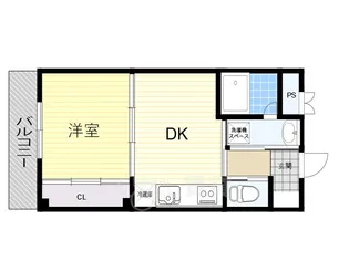 クリスタルコート江坂【1階】の間取り