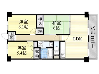 プレステージ上山手【4階】の間取り