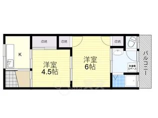 大阪府箕面市瀬川2丁目【テラスハウス】の間取り