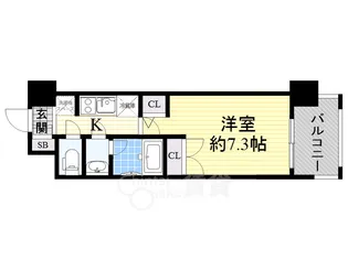 パークフラッツ江坂【9階】の間取り