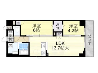 大阪府豊中市本町4丁目【マンション】の間取り