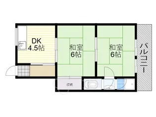 草野豊津文化A.B棟【2階】の間取り