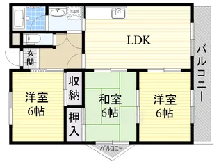 大阪府吹田市長野西【マンション】の間取り