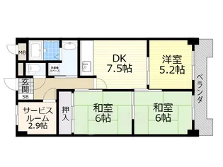 エクセレントトーシン東豊中【3階】の間取り