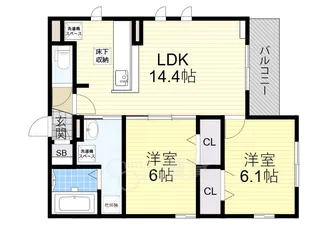 D-residence石橋【2階】の間取り