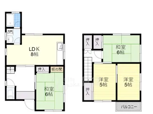 兵庫県川西市多田院2丁目【一戸建】の間取り