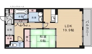 ソレイユ石橋【1階】の間取り