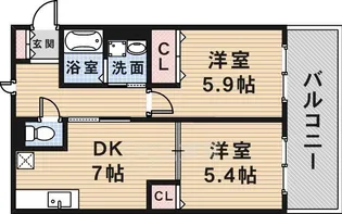 メイプルコート旭丘A棟・B棟【1階】の間取り