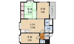 ウエストサイド箕面【1階】の間取り