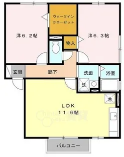 ウエストリヴァー2【2階】の間取り