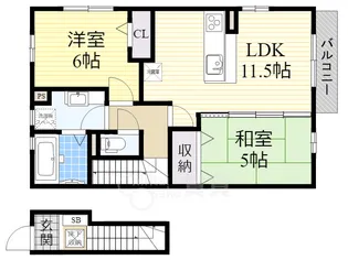リバーサイド響【2階】の間取り