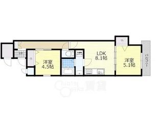 クリエオーレ蛍池2【1階】の間取り