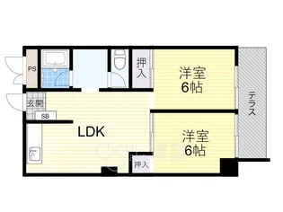 シャンティー豊中【1階】の間取り