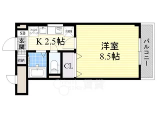 1Kの間取り画像