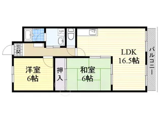 南五月丘ハイツ【4階】の間取り