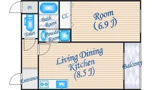 プレアデス千里山田【5階】の間取り