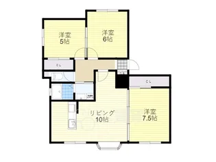 タウンハウス服部天神【1階】の間取り