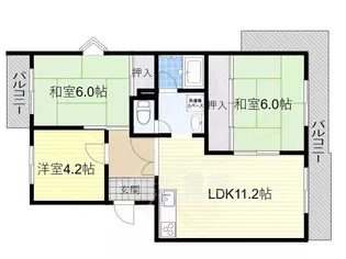 レジデンス吉川2号棟【3階】の間取り