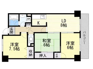 ロイヤルプラザ千里【2階】の間取り