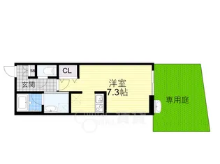 ウェルスクエア池田天神【1階】の間取り