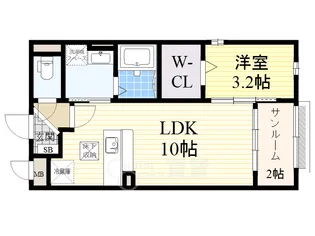 サンライズ【1階】の間取り