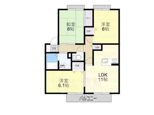 サンビレッジ南春日丘K棟【1階】の間取り