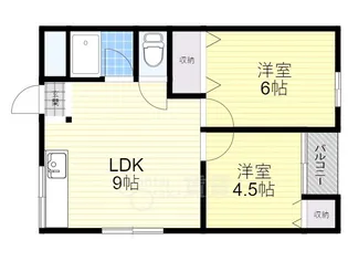 刀根ヒルズハイツ【1階】の間取り