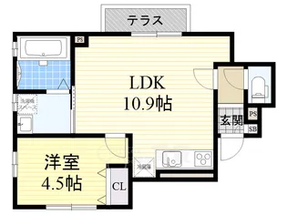 エレノア若竹 A棟【1階】の間取り
