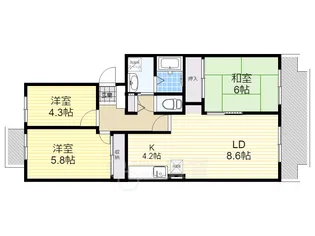 パストラルKIDA【3階】の間取り