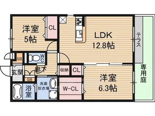フォーシーズン【1階】の間取り