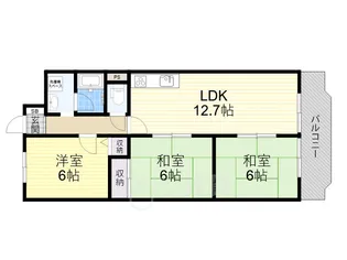 ネオハイツ第2新大阪【12階】の間取り