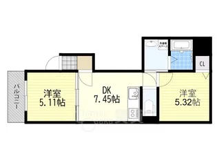 レジデンス西三国【3階】の間取り