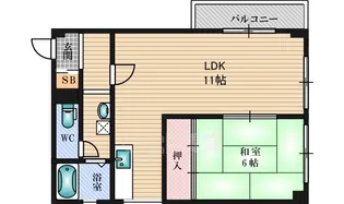 シャトー中尾【1階】の間取り