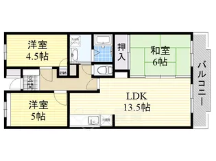 大阪府箕面市箕面5丁目【マンション】の間取り