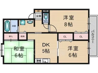 セジュール南江口Ⅱ【1階】の間取り