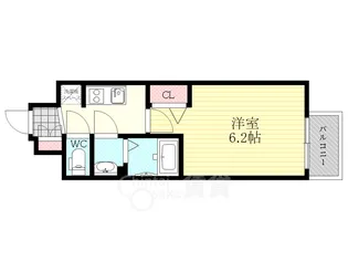 プレサンスOSAKA三国ネオス【9階】の間取り