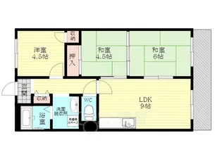ヒシヒラリバーハイツ【9階】の間取り