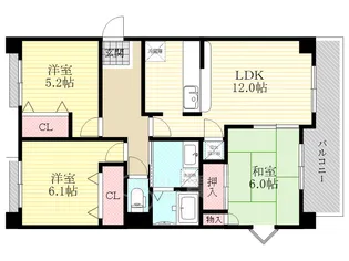 フリーフラット淡路【5階】の間取り