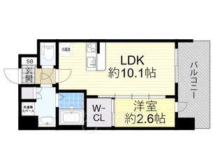 セレニテ十三ミラク【10階】の間取り