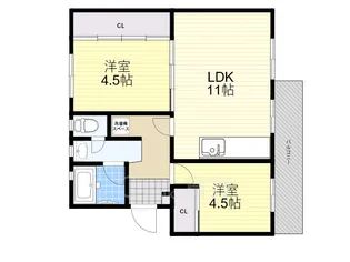箕面粟生第2住宅1号棟【5階】の間取り