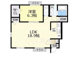 ハイツ第二寺新【1階】の間取り
