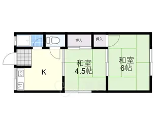 大阪府池田市満寿美町【アパート】の間取り