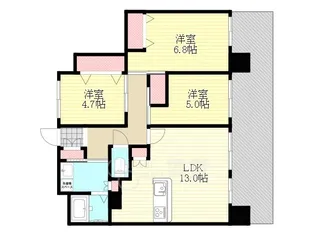 大阪府大阪市東淀川区相川3丁目【マンション】の間取り