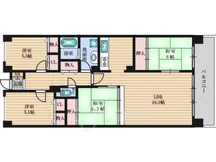 大阪府大阪市淀川区三国本町1丁目【マンション】の間取り