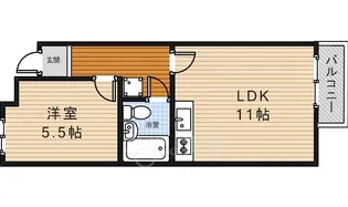 大阪府箕面市西宿2丁目【マンション】の間取り