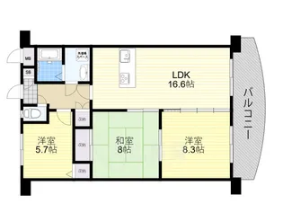 ベルエア1【3階】の間取り