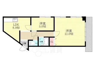 大阪府大阪市東淀川区西淡路1丁目【マンション】の間取り